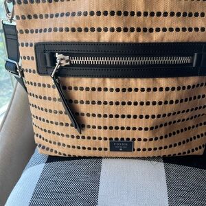 Fossil women  Tan and Black Dotted Dawson fabric Bag